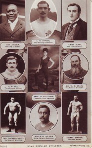Johnson, top left, with other sports personalities of the 1910s