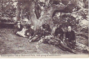Bishop Samuel Adjai Crowther (rear). Memoral to left behind the oak
