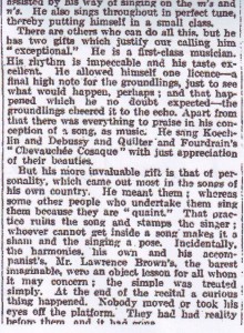 The Times, 22 April 1921: "they had had reality before them and it had gone"